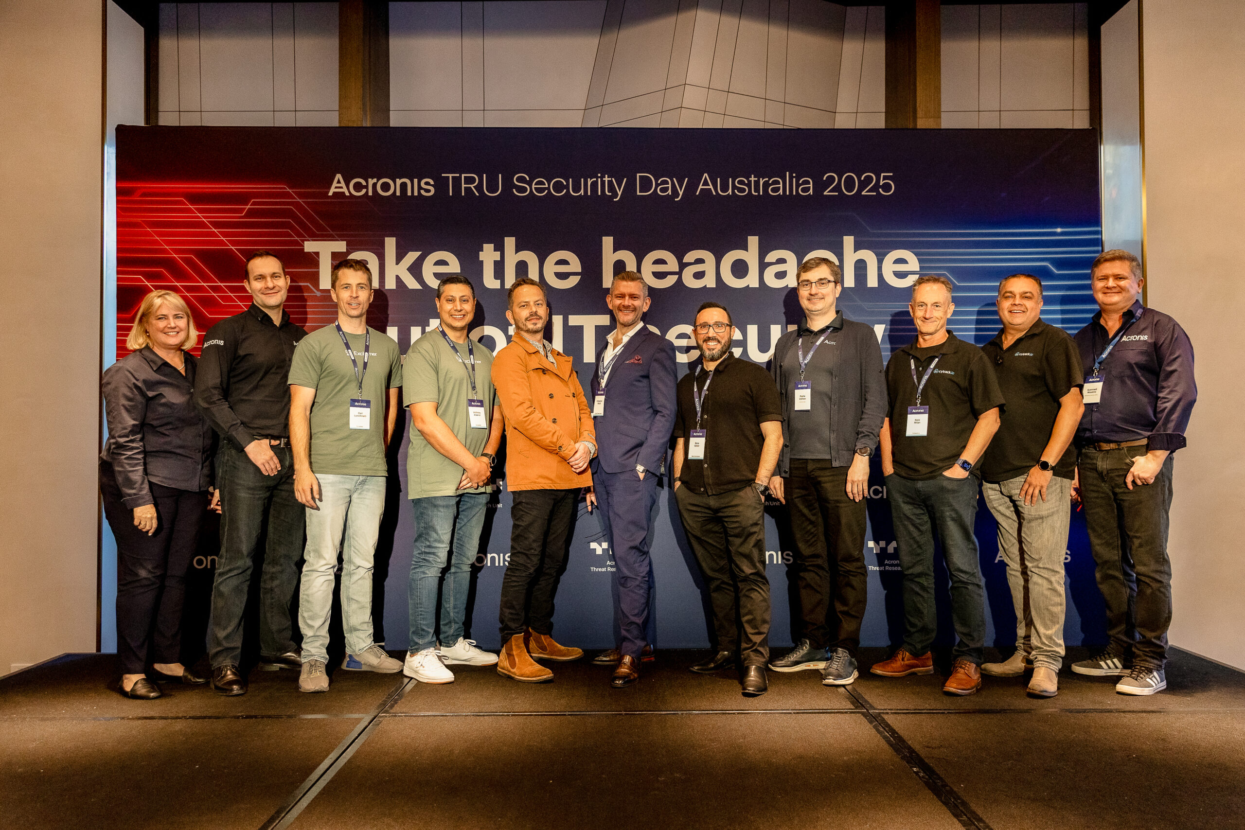 Dan Boufarhat, director of IT First Responder along side the other panelists and sponsors of the Acronis TRU Security 2025 in Australia that brings together Cyber Security experts
