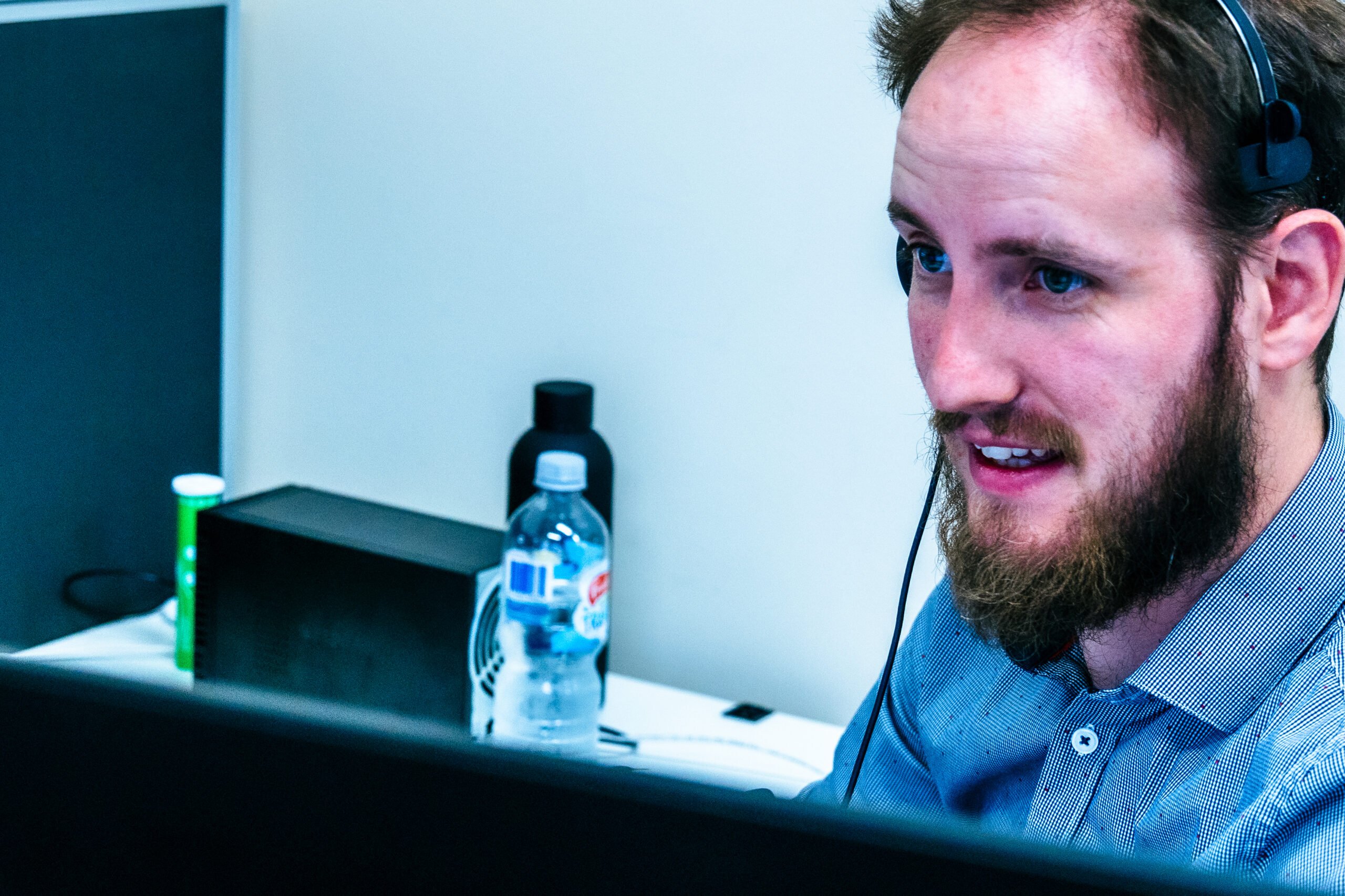 Michael Mowbray communicating with a customer and resolving an IT issue