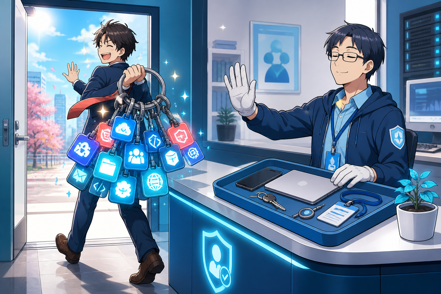 Digital Employee Offboarding Access Recovery Illustration